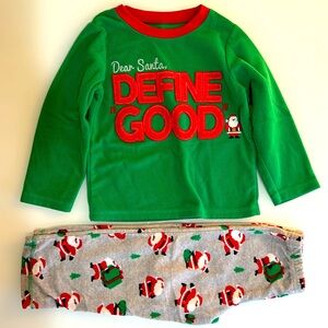 Kids Define Good Santa Fleece Pajamas